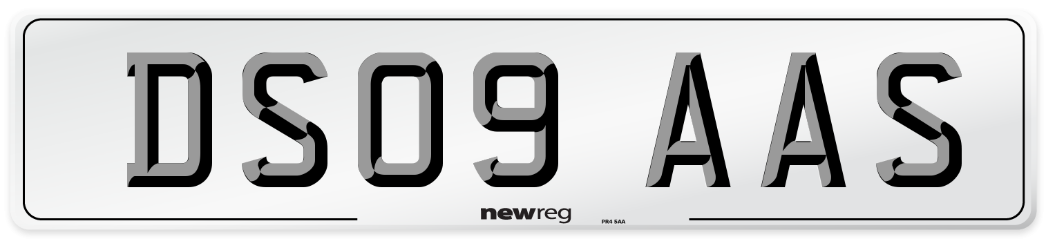 DS09 AAS Number Plate from New Reg